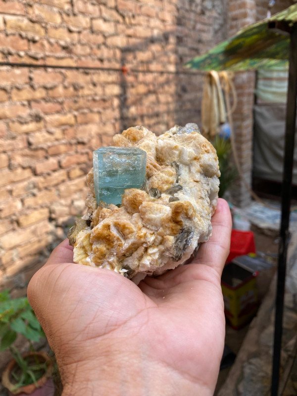 Aquamarine Spaceman Crystal with White Palsefar